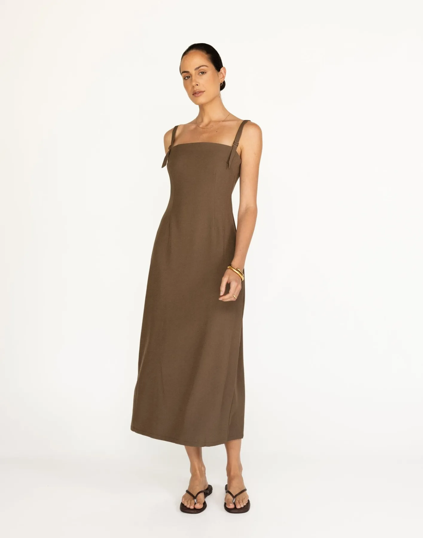 Dominique Maxi Dress (Coffee)*CHARCOAL New