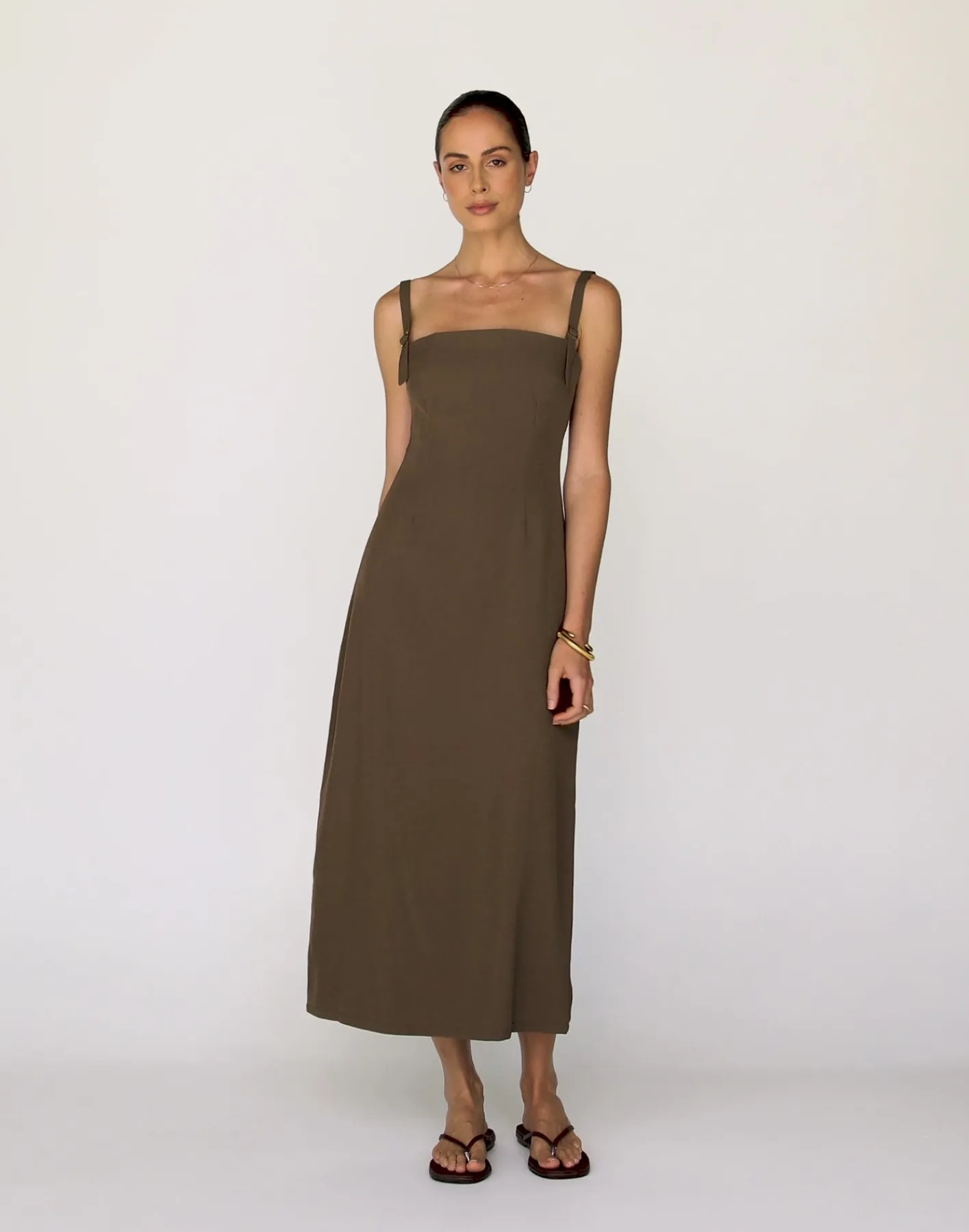 Dominique Maxi Dress (Coffee)*CHARCOAL New