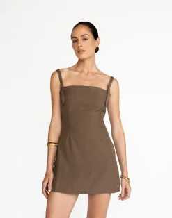 Dominique Mini Dress (Coffee)*CHARCOAL Fashion