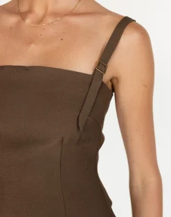 Dominique Mini Dress (Coffee)*CHARCOAL Fashion