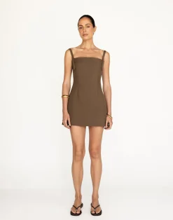 Dominique Mini Dress (Coffee)*CHARCOAL Fashion