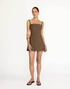 Dominique Mini Dress (Coffee)*CHARCOAL Fashion