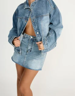 Dorian Denim Skort (Mid Faded)*CHARCOAL CLOTHING Discount