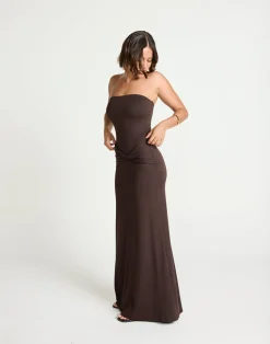 Edela Maxi Dress (Chocolate)*CHARCOAL Fashion