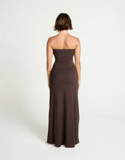 Edela Maxi Dress (Chocolate)*CHARCOAL Fashion