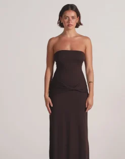 Edela Maxi Dress (Chocolate)*CHARCOAL Fashion