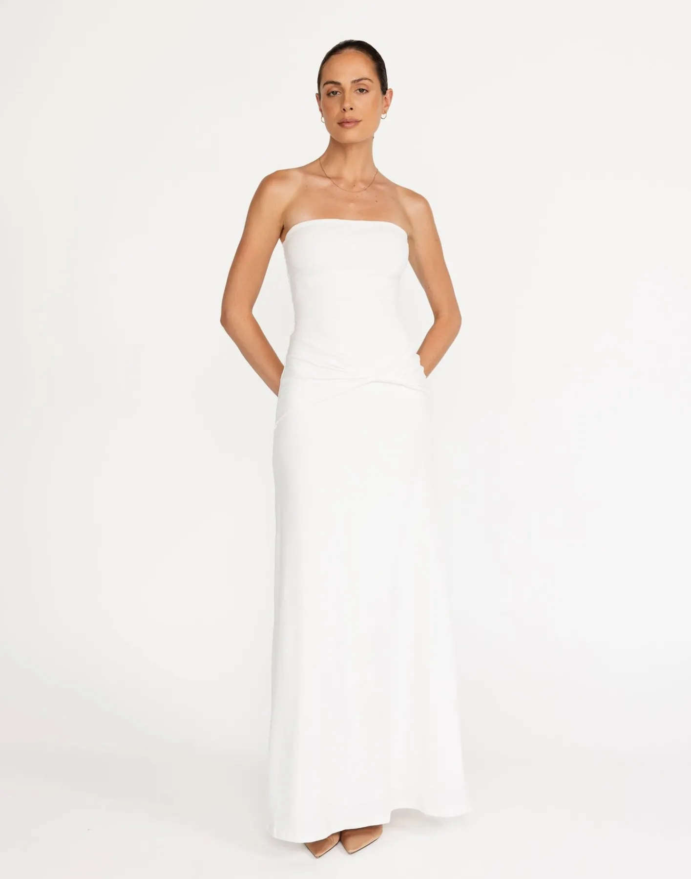 Edela Maxi Dress (White)*CHARCOAL Sale