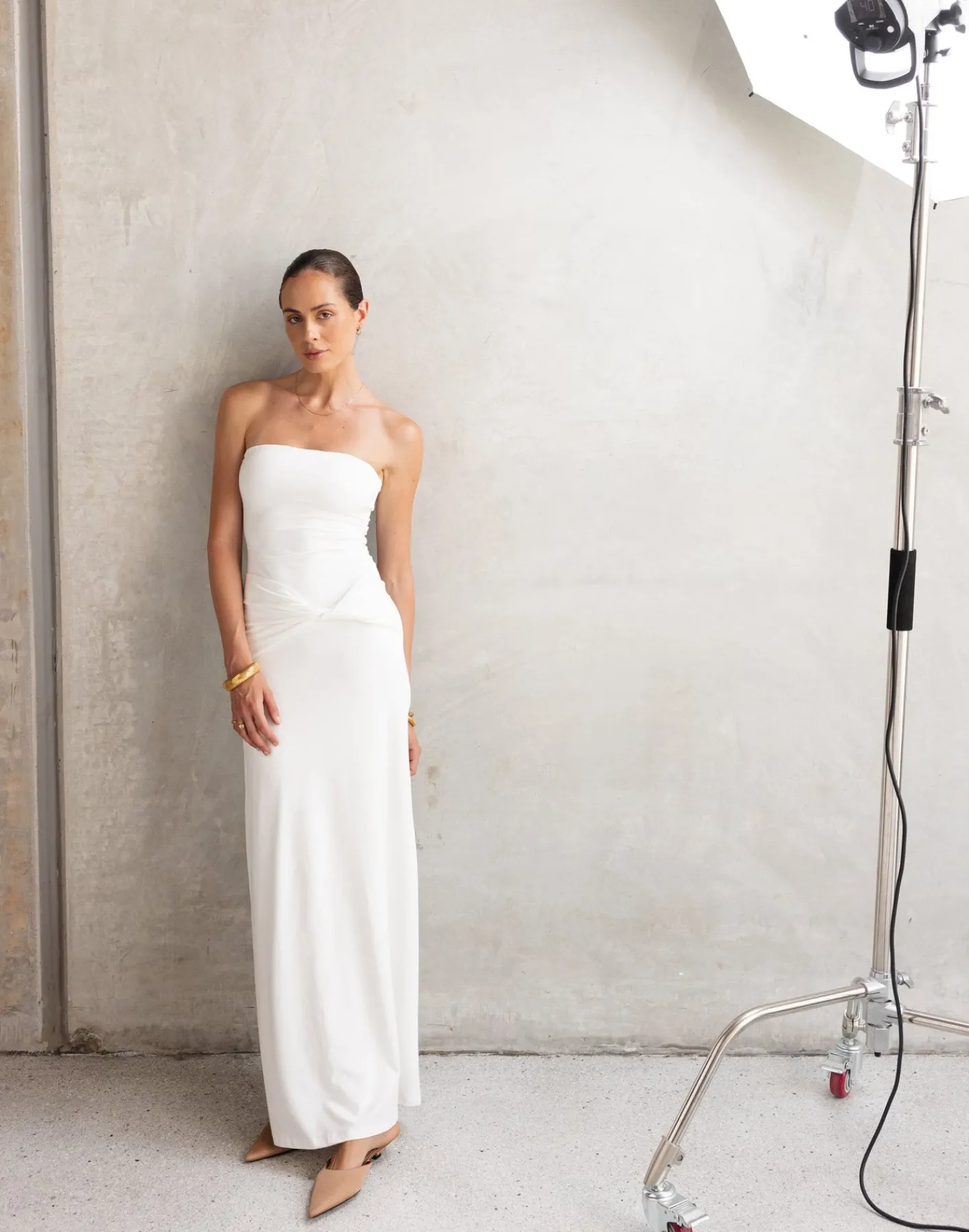 Edela Maxi Dress (White)*CHARCOAL Sale
