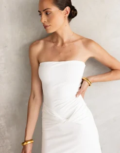 Edela Maxi Dress (White)*CHARCOAL Sale