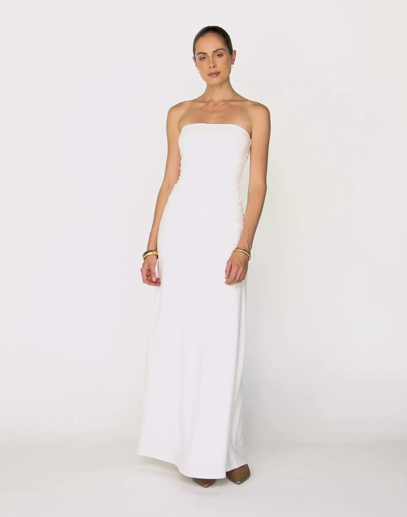 Edela Maxi Dress (White)*CHARCOAL Sale