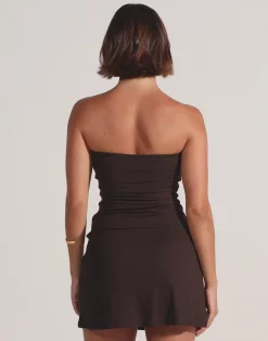 Edela Mini Dress (Chocolate)*CHARCOAL Hot
