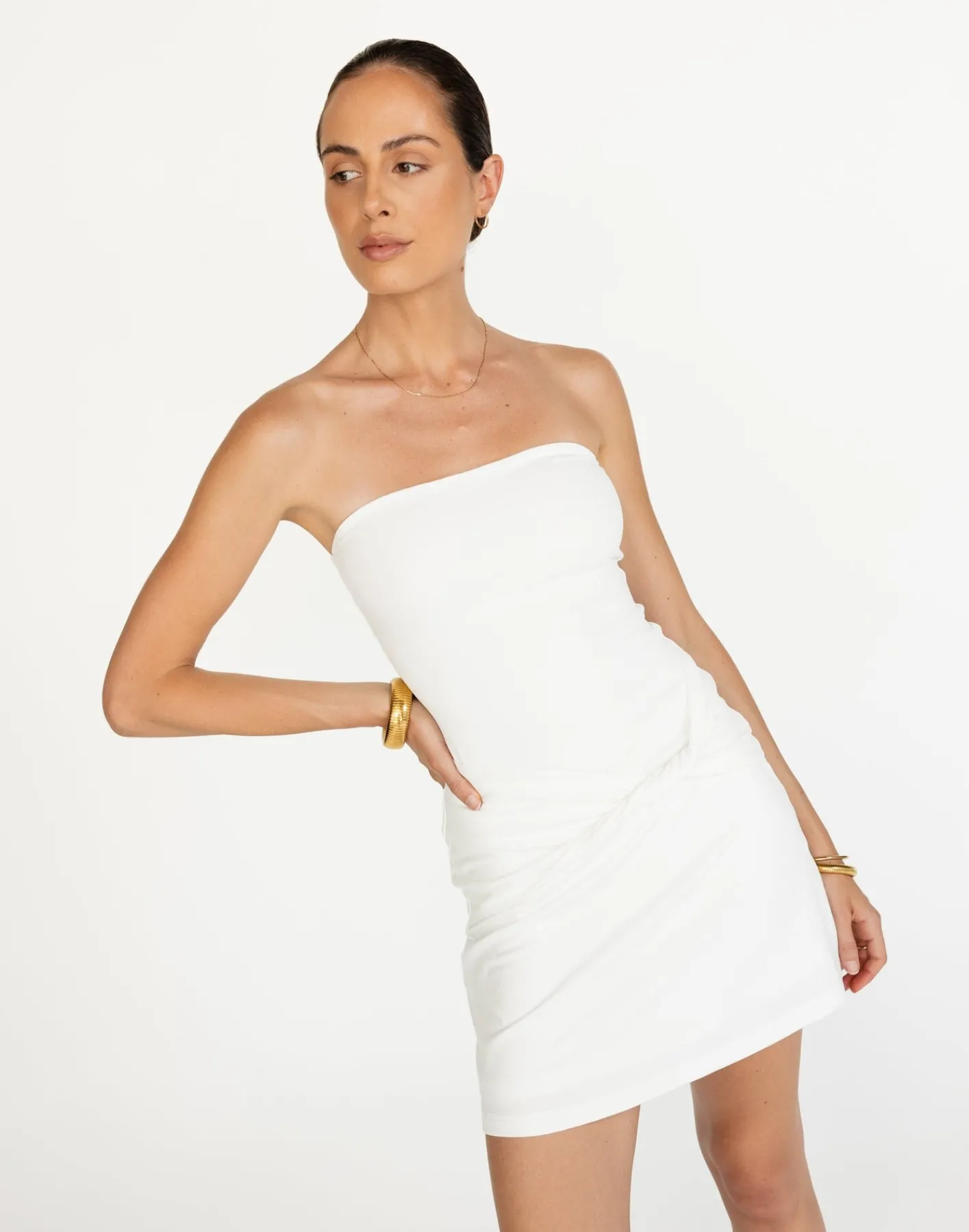 Edela Mini Dress (White)*CHARCOAL New
