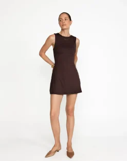 Edwards Mini Dress (Chocolate)*CHARCOAL Clearance