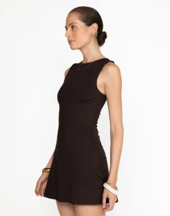 Edwards Mini Dress (Chocolate)*CHARCOAL Clearance