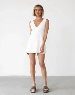 Elio Mini Dress (White)*CHARCOAL Outlet