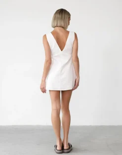 Elio Mini Dress (White)*CHARCOAL Outlet