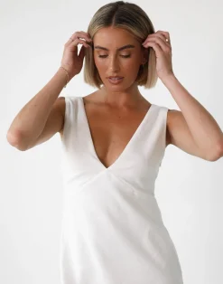 Elio Mini Dress (White)*CHARCOAL Outlet