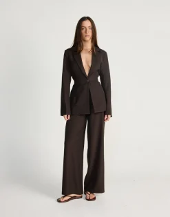 Elwood Blazer (Chocolate)*CHARCOAL CLOTHING Sale