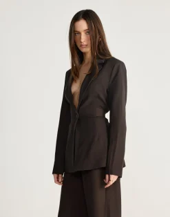 Elwood Blazer (Chocolate)*CHARCOAL CLOTHING Sale
