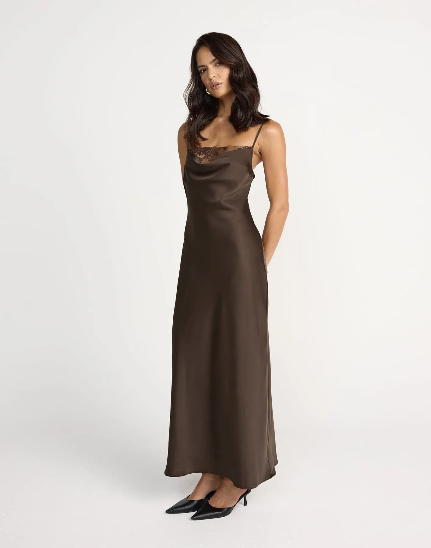 Fated Maxi Dress (Chocolate)*CHARCOAL Outlet