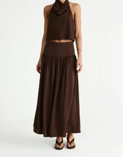 Flynn Maxi Skirt (Chocolate)*CHARCOAL Sale