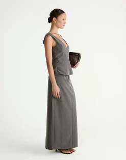 Giana Maxi Skirt (Grey)*CHARCOAL Best