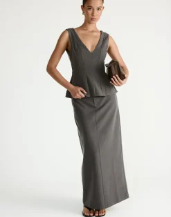 Giana Maxi Skirt (Grey)*CHARCOAL Best
