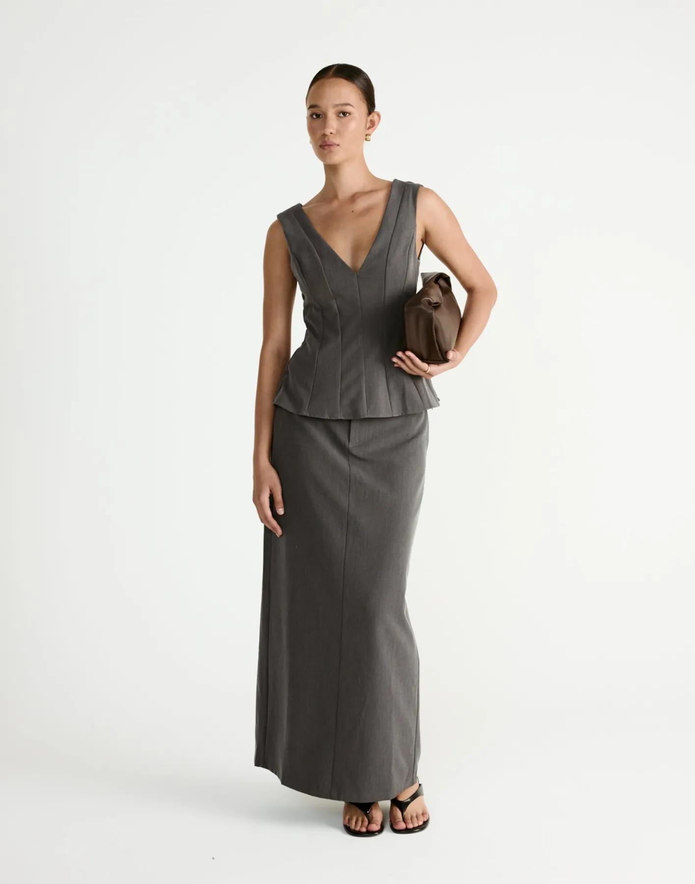 Giana Top (Grey)*CHARCOAL Clearance