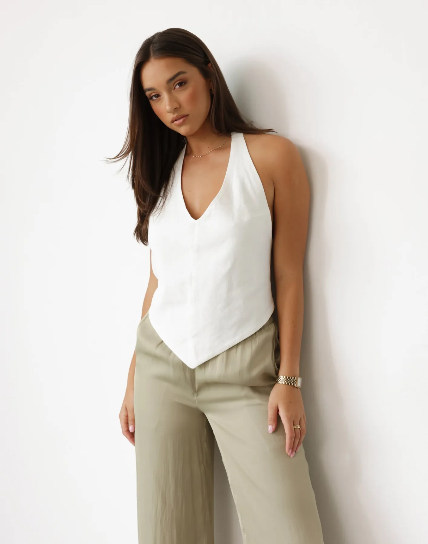 Grace Linen Top (White)*CHARCOAL Discount