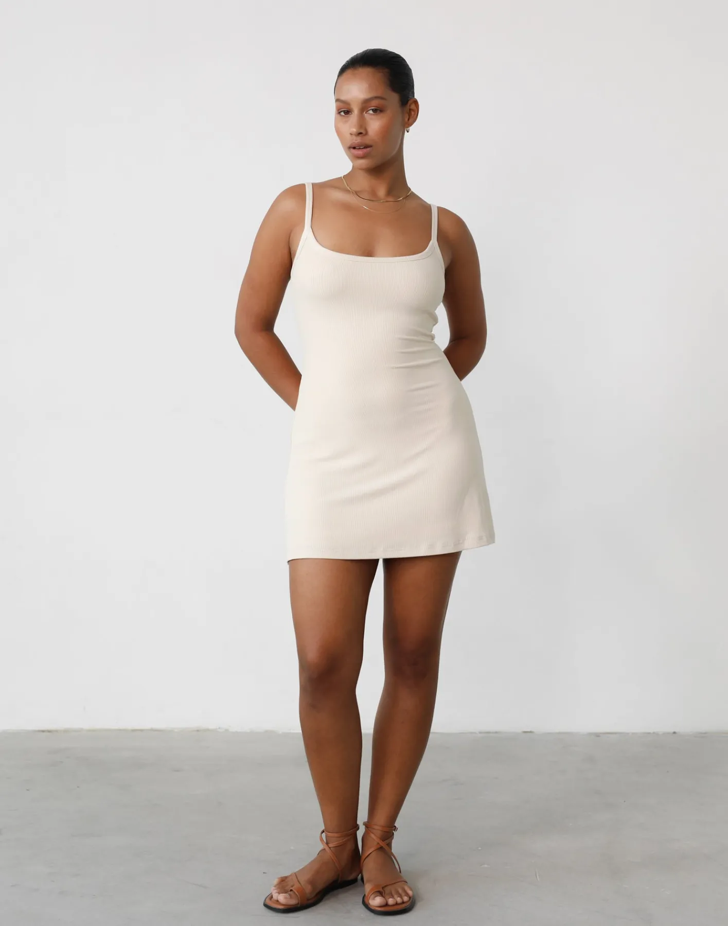 Helia Mini Dress (Oat)*CHARCOAL Sale