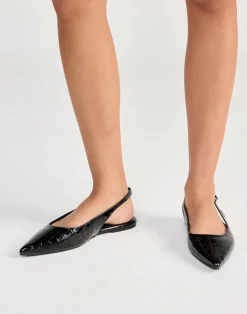 Henna Flats (Black Patent Croc) - By*Billini Fashion