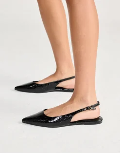 Henna Flats (Black Patent Croc) - By*Billini Fashion