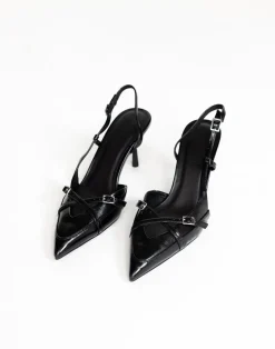 Huxly Heels (Black Shine) - By Billini*CHARCOAL CLOTHING Online
