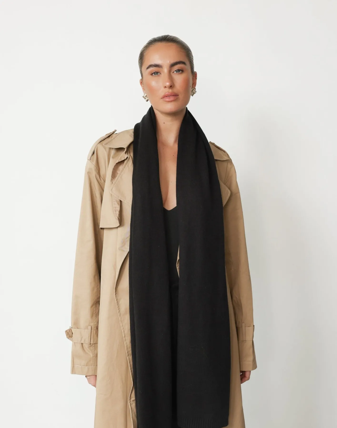 Imogen Scarf (Black)*CHARCOAL Clearance