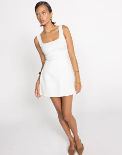 Ines Mini Skirt (White)*CHARCOAL Hot