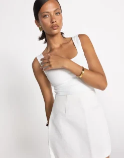 Ines Mini Skirt (White)*CHARCOAL Hot