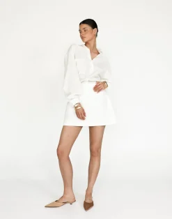 Ines Mini Skirt (White)*CHARCOAL Hot