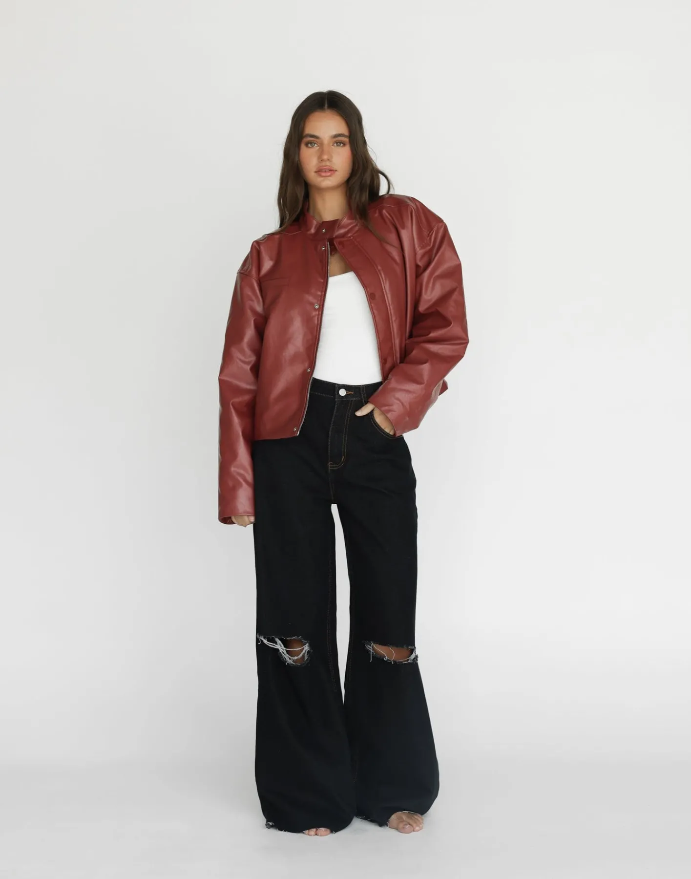 Isaiah Jacket (Cherry)*CHARCOAL Fashion