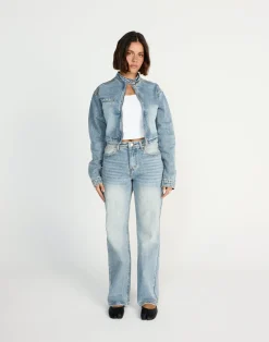 Jackson Cropped Denim Jacket (Mid Faded)*CHARCOAL CLOTHING New