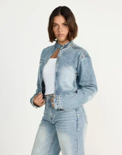 Jackson Cropped Denim Jacket (Mid Faded)*CHARCOAL CLOTHING New