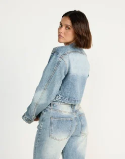 Jackson Cropped Denim Jacket (Mid Faded)*CHARCOAL CLOTHING New