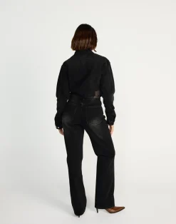 Jackson Cropped Denim Jacket (Black Faded)*CHARCOAL CLOTHING Outlet