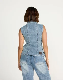 James Denim Vest (Mid Faded)*CHARCOAL CLOTHING New