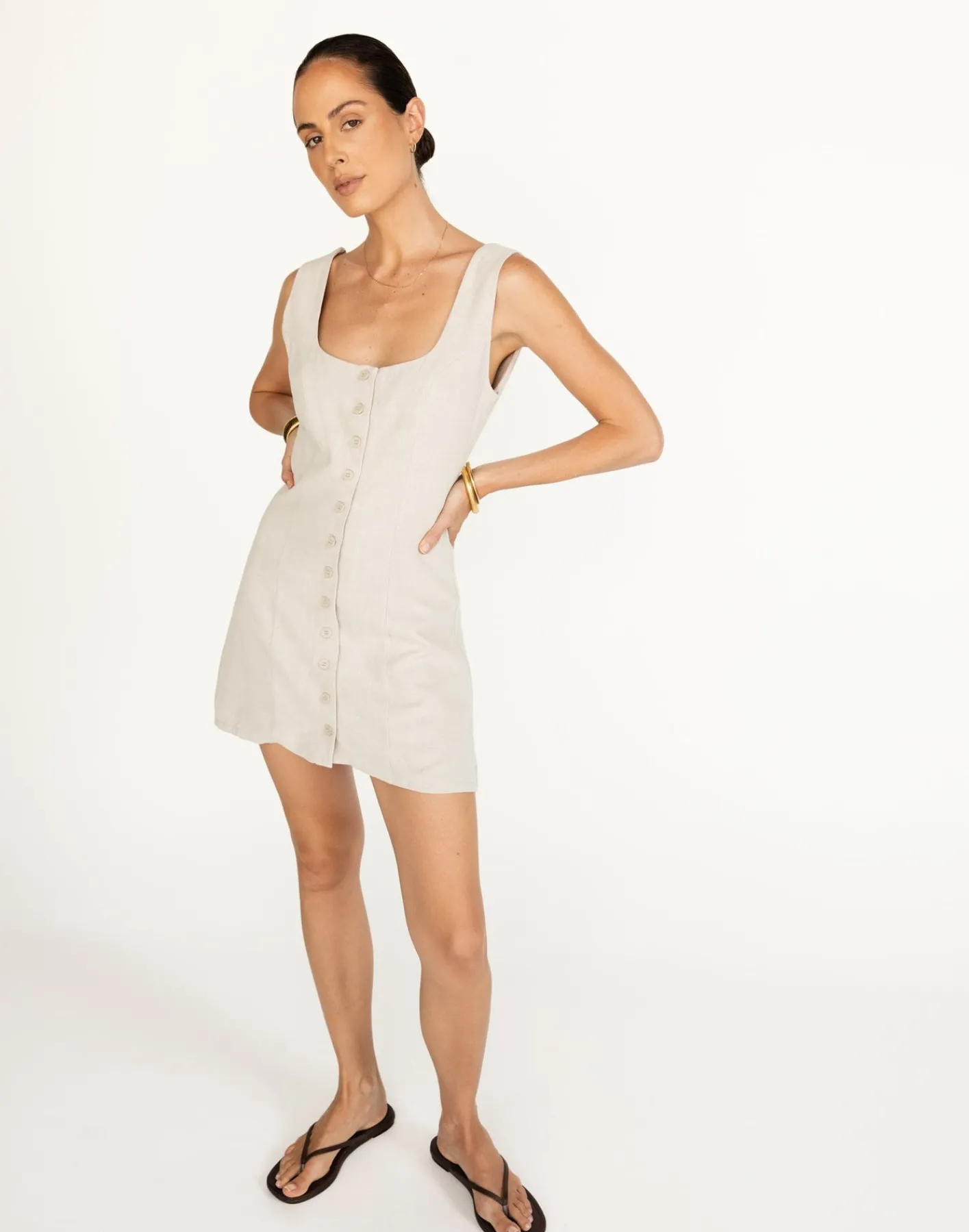 Joni Mini Dress (Latte)*CHARCOAL Sale