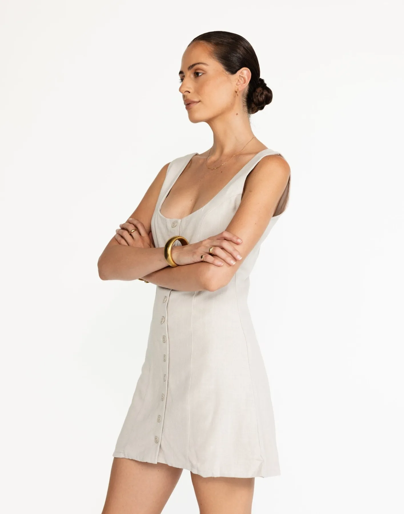Joni Mini Dress (Latte)*CHARCOAL Sale
