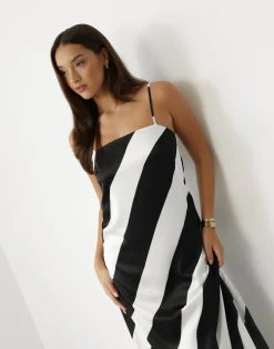 Kacey Maxi Dress (Black Stripe)*Voguemax Best