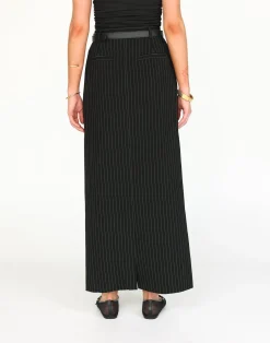 Kenza Maxi Skirt (Black Pinstripe)*CHARCOAL Fashion