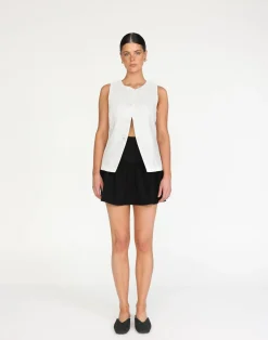 Kristen Vest Top (White)*CHARCOAL Sale