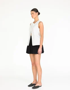 Kristen Vest Top (White)*CHARCOAL Sale