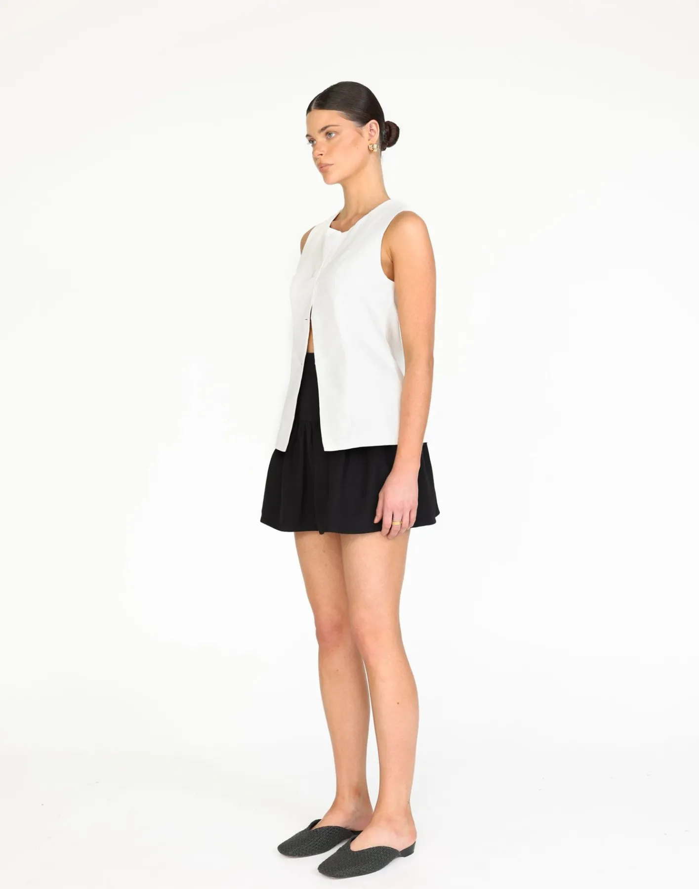 Kristen Vest Top (White)*CHARCOAL Sale
